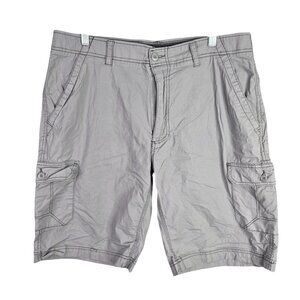 Mens WearFirst WF Gray Ripstop Cargo Shorts Free Band 11" Inseam Stretch Size 38